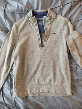 Vineyard Vines Boys Gray Quarter-Zip Pullover